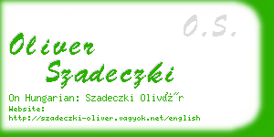 oliver szadeczki business card